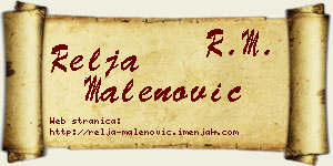 Relja Malenović vizit kartica